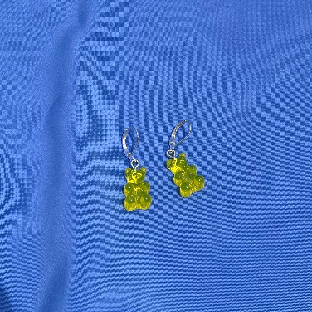 Yellow gummy bear earrings! Made by me